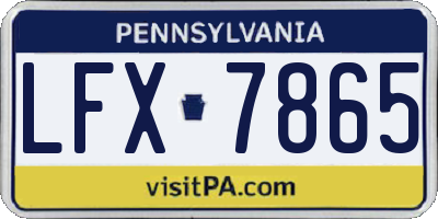 PA license plate LFX7865
