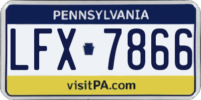 PA license plate LFX7866