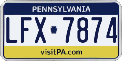 PA license plate LFX7874