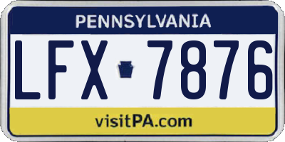 PA license plate LFX7876