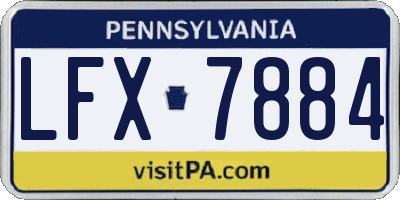 PA license plate LFX7884