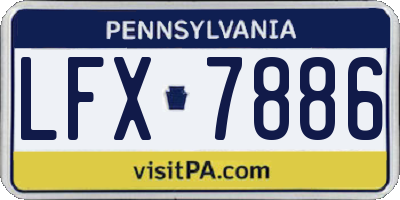 PA license plate LFX7886