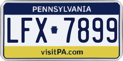 PA license plate LFX7899