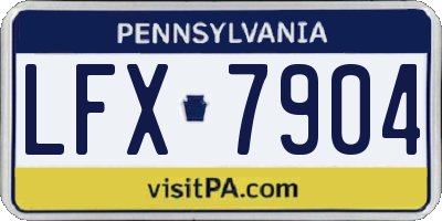 PA license plate LFX7904