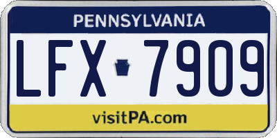 PA license plate LFX7909