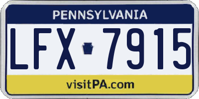 PA license plate LFX7915