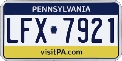 PA license plate LFX7921