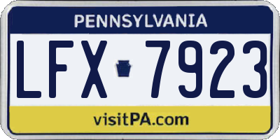 PA license plate LFX7923