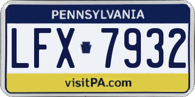 PA license plate LFX7932