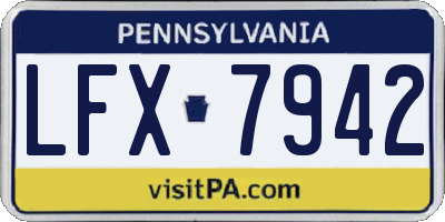 PA license plate LFX7942