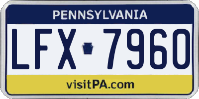 PA license plate LFX7960