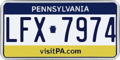 PA license plate LFX7974