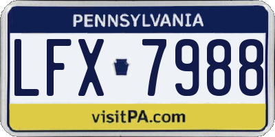 PA license plate LFX7988