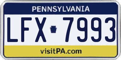 PA license plate LFX7993