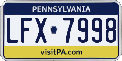 PA license plate LFX7998