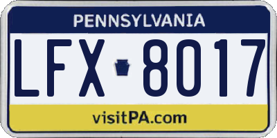 PA license plate LFX8017