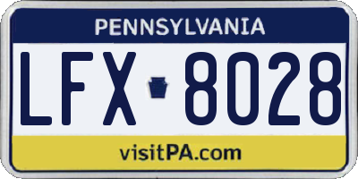 PA license plate LFX8028