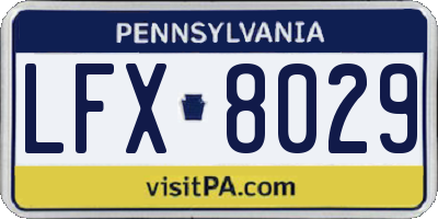 PA license plate LFX8029