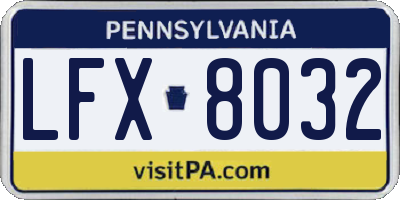 PA license plate LFX8032