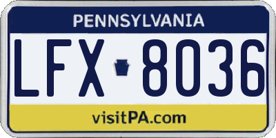 PA license plate LFX8036