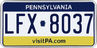 PA license plate LFX8037