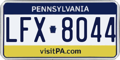 PA license plate LFX8044