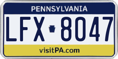 PA license plate LFX8047