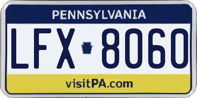 PA license plate LFX8060