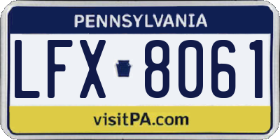 PA license plate LFX8061
