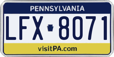 PA license plate LFX8071