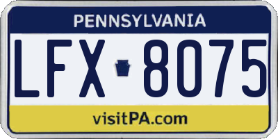 PA license plate LFX8075
