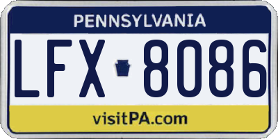 PA license plate LFX8086
