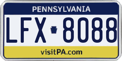 PA license plate LFX8088