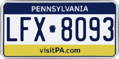 PA license plate LFX8093