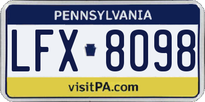 PA license plate LFX8098