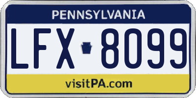 PA license plate LFX8099