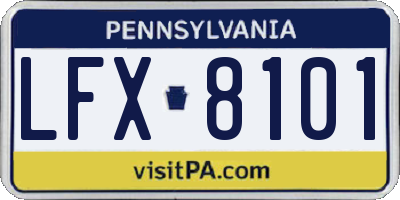 PA license plate LFX8101