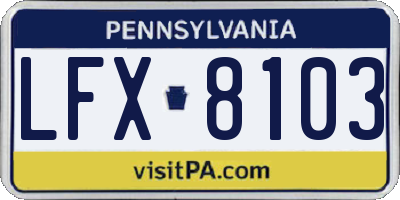 PA license plate LFX8103