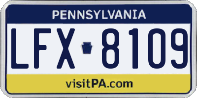 PA license plate LFX8109