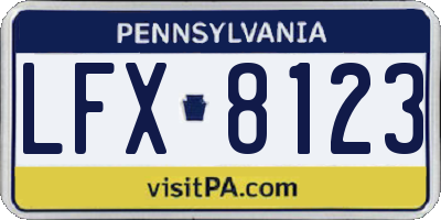 PA license plate LFX8123