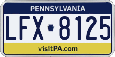 PA license plate LFX8125