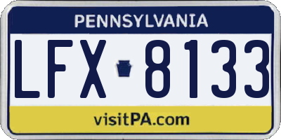PA license plate LFX8133