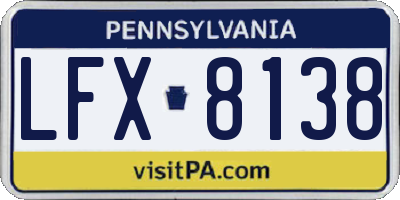 PA license plate LFX8138