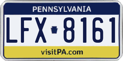 PA license plate LFX8161