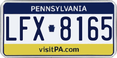 PA license plate LFX8165