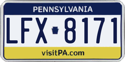 PA license plate LFX8171