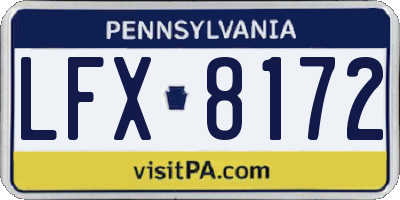 PA license plate LFX8172