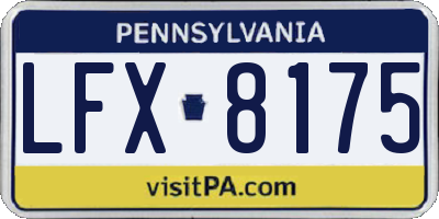 PA license plate LFX8175