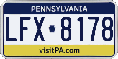 PA license plate LFX8178