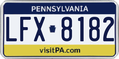 PA license plate LFX8182